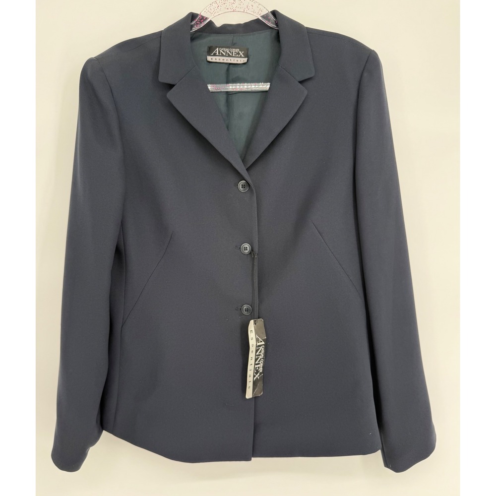 Casual Corner Annex Essentials Navy Blue 3‎ Button Blazer Jacket Sz L/40 NWT